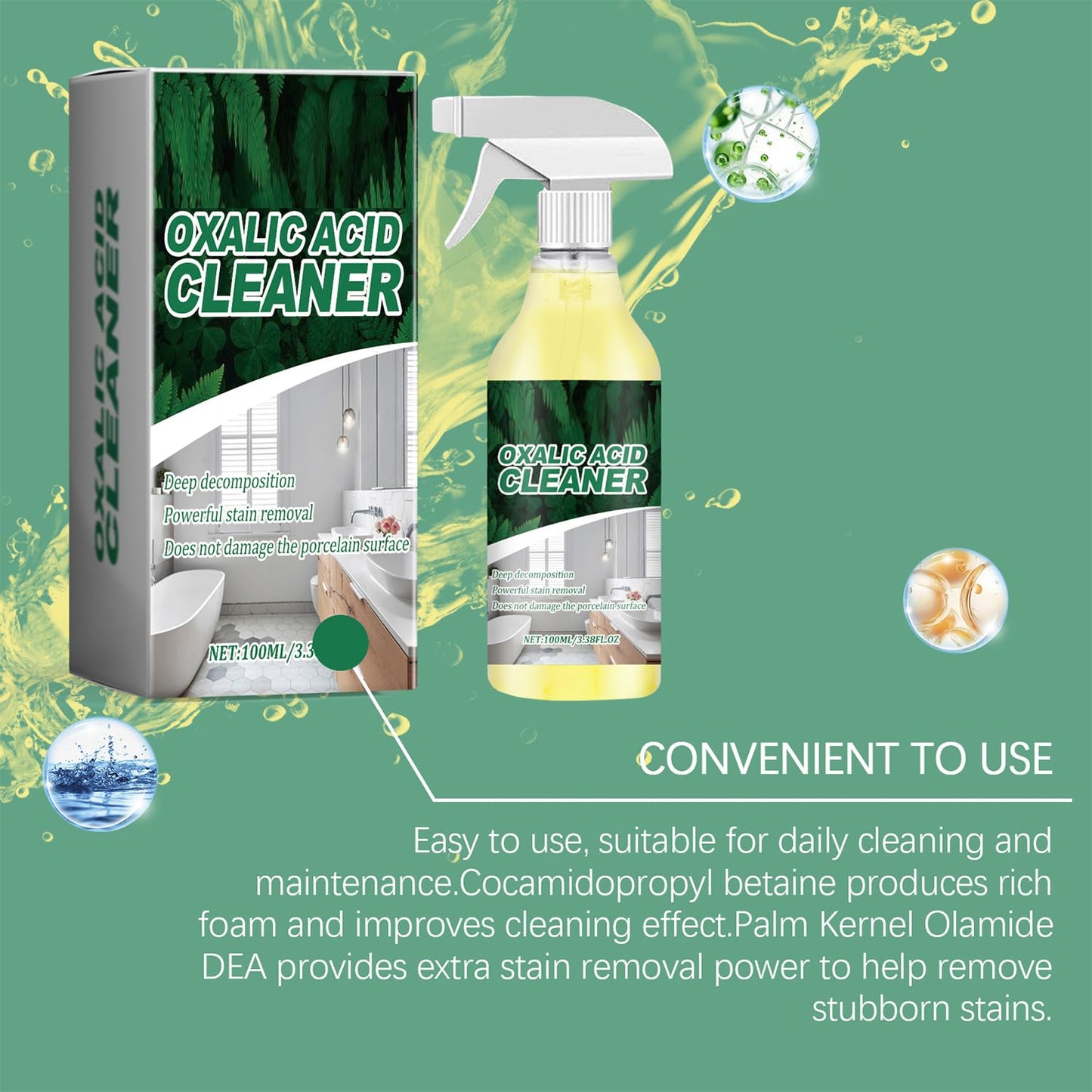 💞50K+ SOLD!💥🔬 【CLEARANCE!】✨✨ Buy 3 Free 2 - 🚽 Oxalic Acid Cleaner, Multipurpose Stain Remover Spray for Bathroom
