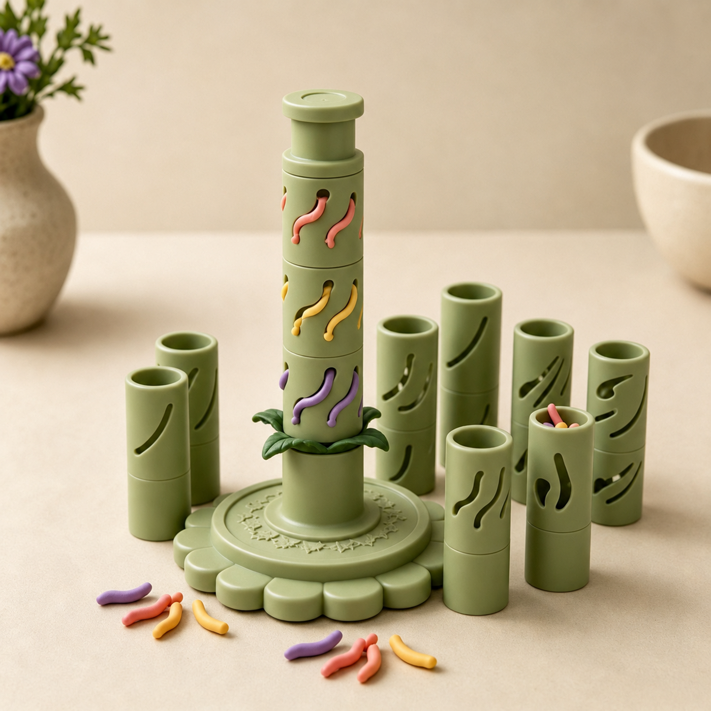 Modular Clay Bloom Maker with 9 Shaping Sleeves – DIY Flower Forming Tool