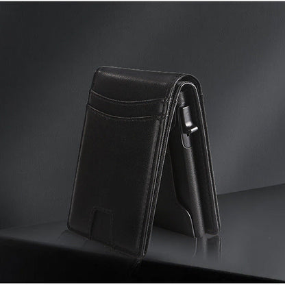 Slim Leather RFID Pop-Up Wallet with Cash Pocket (2026 Edition)