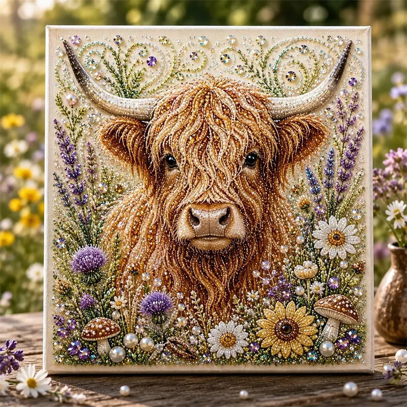 🐾🌿 Premium 3D Pearl Animal Wall Art Kit | Luxury Flocked Canvas with Scratch-Resistant Non-Fading Pearl Beads DIY Nature-Inspired Decor ✨