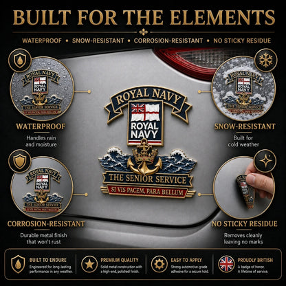 👑🌍 Royal Marines “Per Mare Per Terram” Tribute Metal Car Emblem