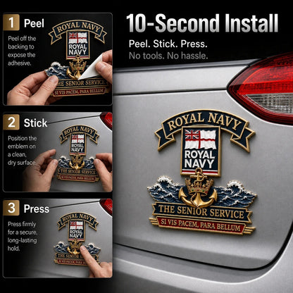 👑🌍 Royal Marines “Per Mare Per Terram” Tribute Metal Car Emblem