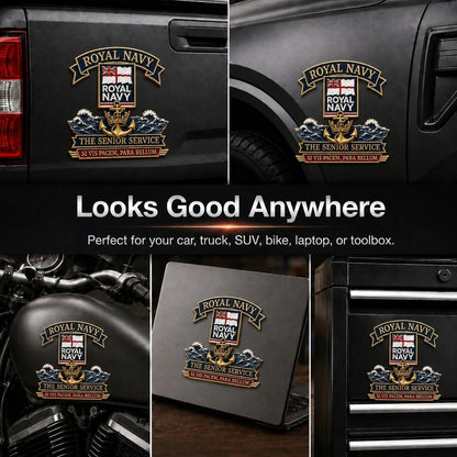 👑🌍 Royal Marines “Per Mare Per Terram” Tribute Metal Car Emblem