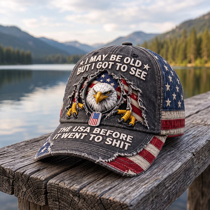 Vintage Eagle Washed Baseball Cap