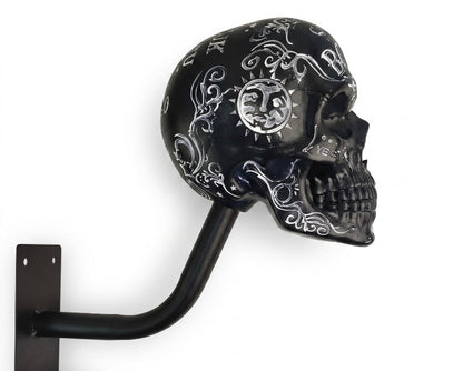 Skull Motorcycle Helmet Holder – Punk Skull Wall Mount Rack for Helmets, Jackets & Garage Decor