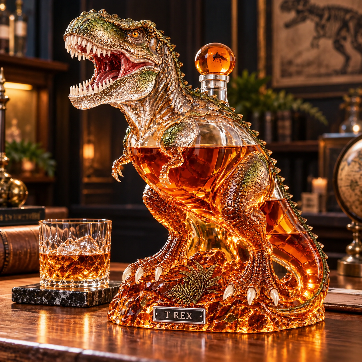 🦖T-Rex Glass Whiskey Decanter