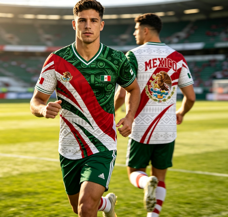 Mexico-Inspired Unisex V-Neck Jersey Shirt for Summer