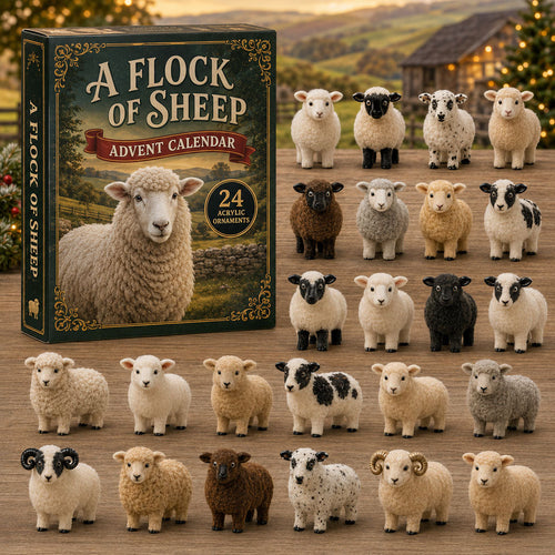 CHRISTMAS KICKOFF 40% OFF - Sheep Collection Advent Calendar 2026 - 24-Day Festive Countdown, Acrylic Charms Blind Box - Gift For Farm Lovers AC0TM017