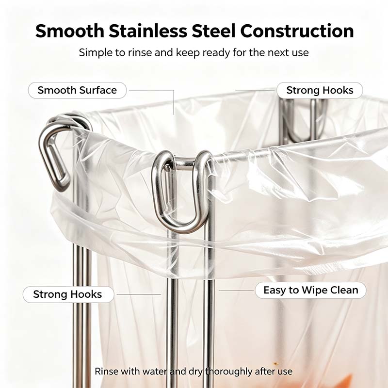 Easy to Disposal, Just Hook the Trash Bag, Foldable 304 Stainless Steel Trash Bag Holder🗑️ - image 14