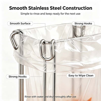 Easy to Disposal, Just Hook the Trash Bag, Foldable 304 Stainless Steel Trash Bag Holder🗑️ - image 14