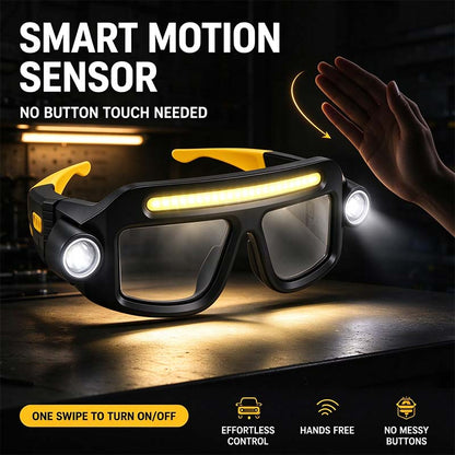 Rechargeable LED Headlamp Glasses - Hand-Wave Sense, Type-C USB Charging 🔦