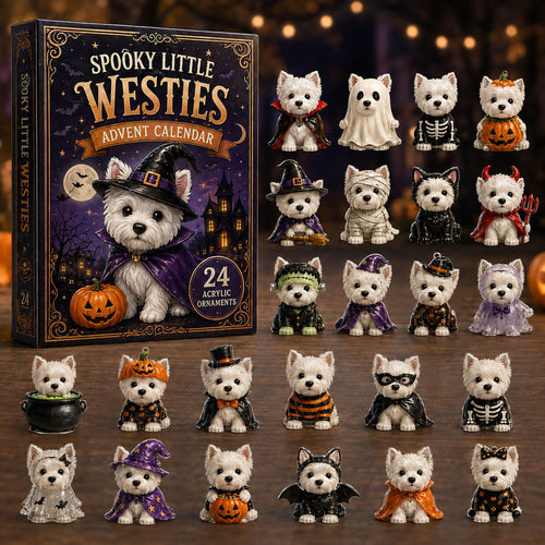 HALLOWEEN KICKOFF 49% OFF - Spooky Little Westies Advent Calendar 2026 - 24-Day Festive Countdown - Gift For West Highland Terrier Lovers