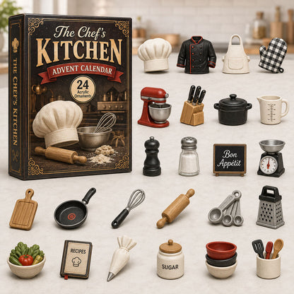 CHRISTMAS KICKOFF 40% OFF - The Chef's Kitchen Advent Calendar 2026 - 24-Day Festive Countdown, Acrylic Charms Blind Box - Gift For Job Lovers