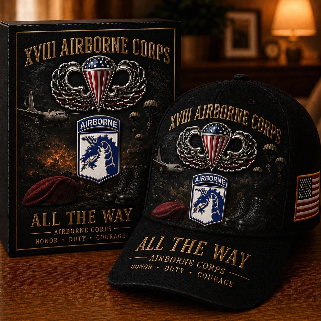 🪂✈️U.S. Army Airborne Units “All the Way” Tribute Cap