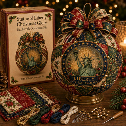 🇺🇸🎄 USA 250th Anniversary Christmas Patchwork Ornament DIY Kit