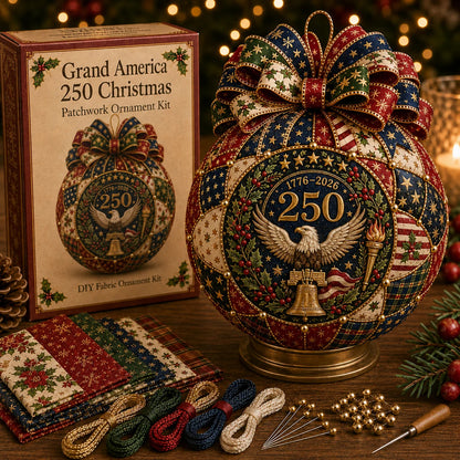 🇺🇸🎄 USA 250th Anniversary Christmas Patchwork Ornament DIY Kit