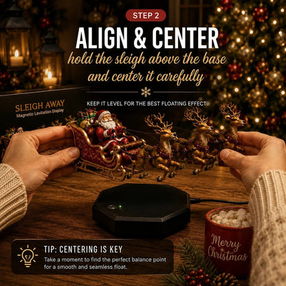 Floating Magnetic Levitation Santa Sleigh with Reindeer