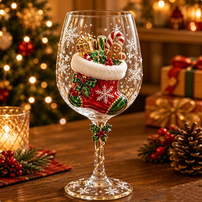 ⏳ Last Day 49% OFF – 🎄 3D Christmas Art Glass Cup Collection | Premium Clear Glass with Raised Holiday Details, Sparkling Snowflake Accents & 6 Festive Designs ✨