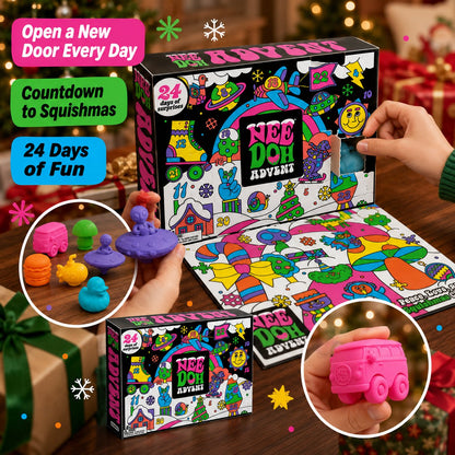 🎄 NeeDoh Advent 2026 Squishmas Calendar | 24 Days of Mini Squishy Surprises, Neon Fidget Fun & Holiday Collectibles 🎁✨