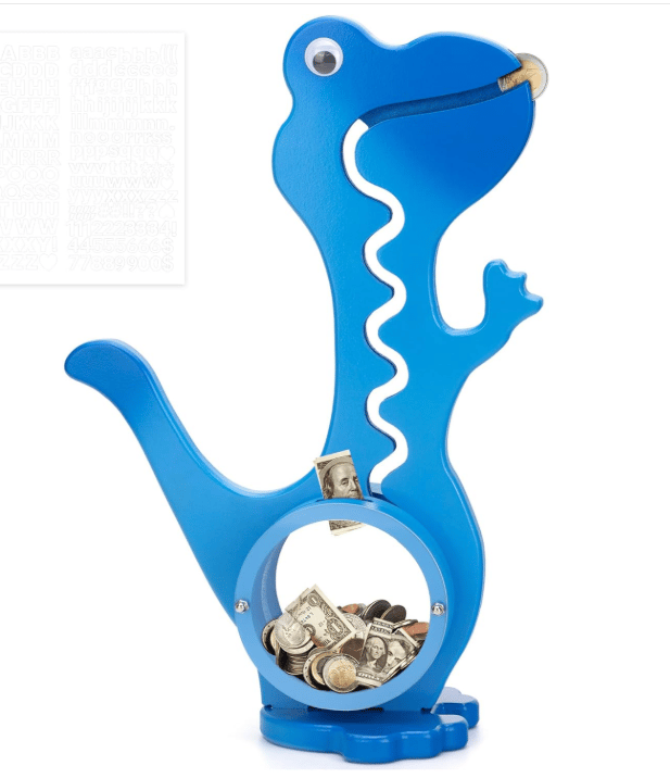Wooden Dinosaur Piggy Bank