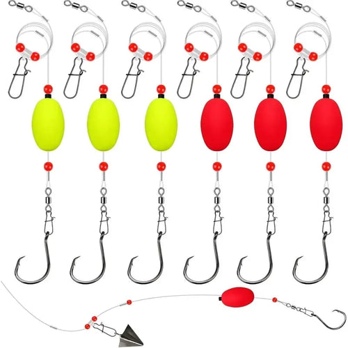 ⭐🎣 Pre‑Tied Saltwater Fish Finder Surf Fishing Rigs (6 Pack)