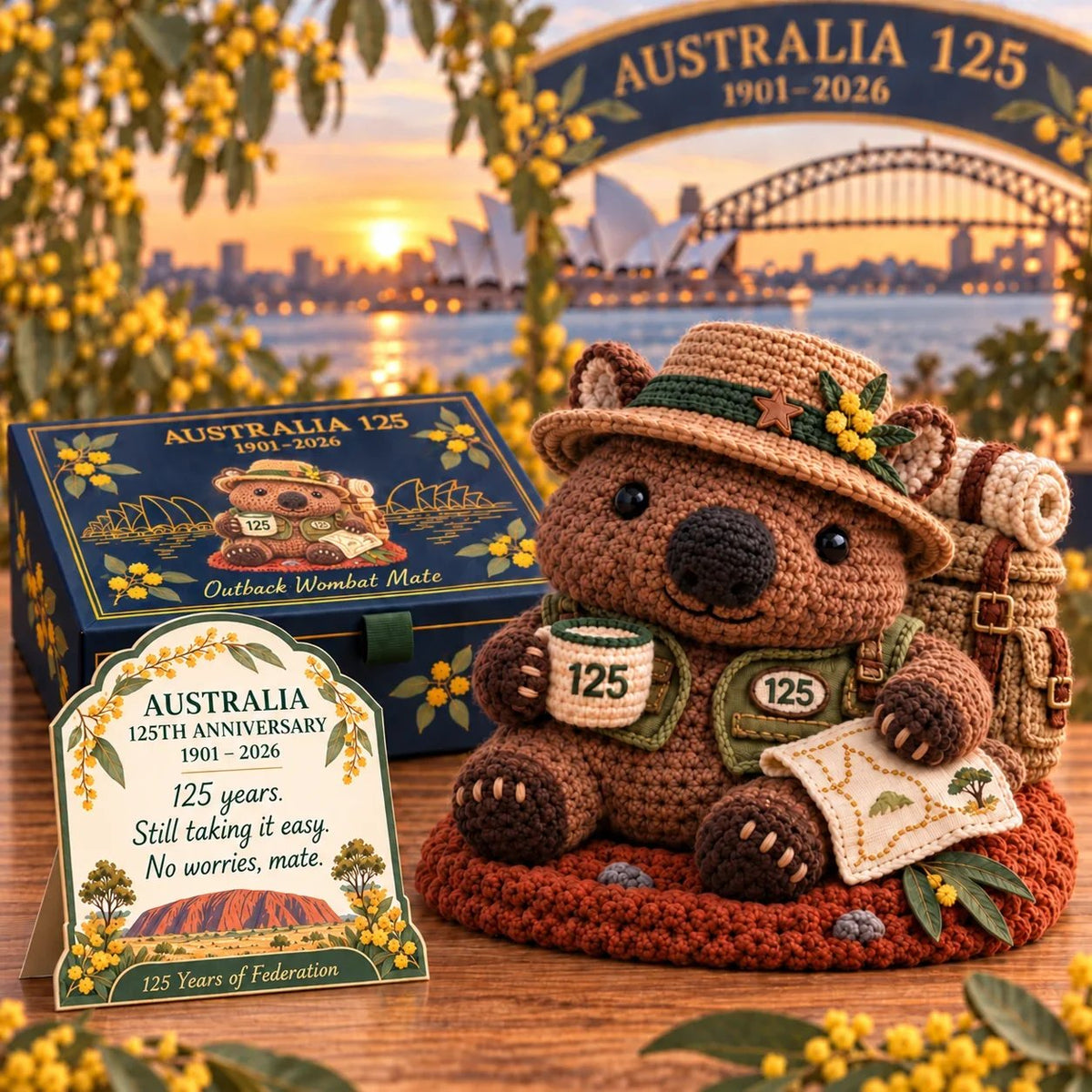 ⏳ Last Day 49% OFF – 🇦🇺 Australia 125th Anniversary Crochet Keepsake | Intricate 3D Crochet Work • Gift-Ready Box 🎁