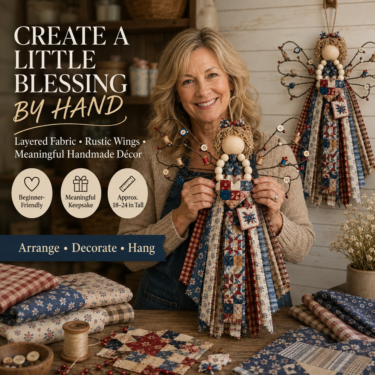 ⏳ Last Day 49% OFF – 🪽 Beginner-Friendly DIY Layered Fabric Angel Hanging Kit | Complete Kit with All Tools & Step-by-Step Guide Included 💕