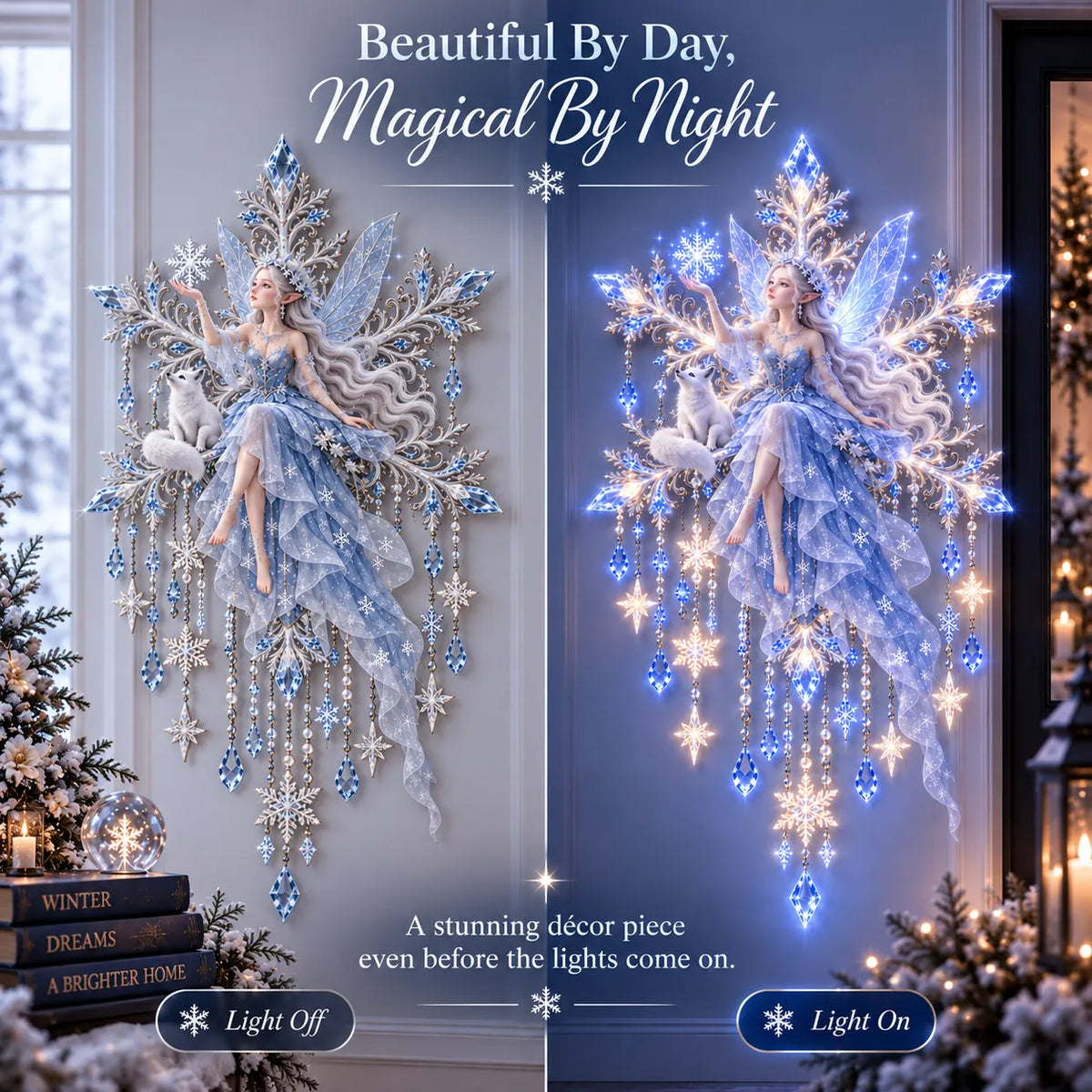 Free shipping——❄️Ice Snow Elf Starfall Wall Light