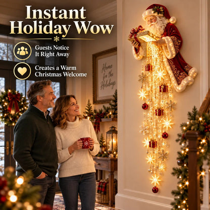 🎅 Santa’s Magical Gift Starfall Cascade™ | Lighted Wall Decor