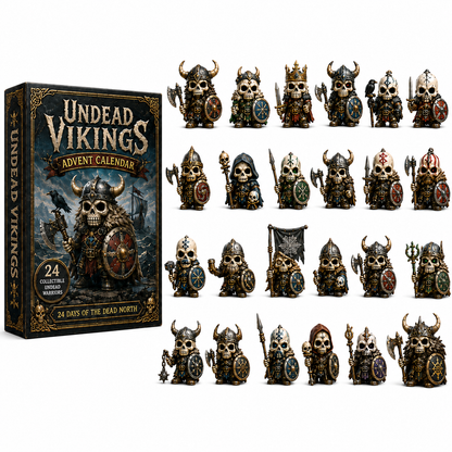 ⚔️Undead Vikings Advent Calendar 2026 – 24-Day Countdown with Collectible 3D Undead Warrior Miniatures, Acrylic Charms Blind Box