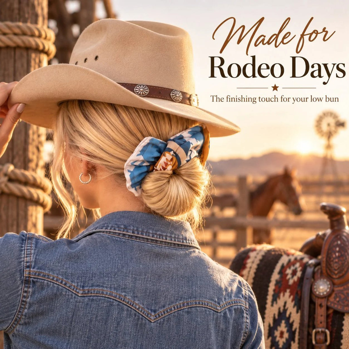🤠 Western Style Sale: 49% OFF – Western Print Low-Bun Hair Bow