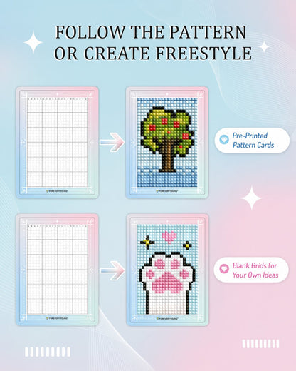 👨‍🎨✨Freestyle Mini Diamond Art Cards, 30PCS Cute Pixel DIY Craft Cards for Diamond Painting Lovers