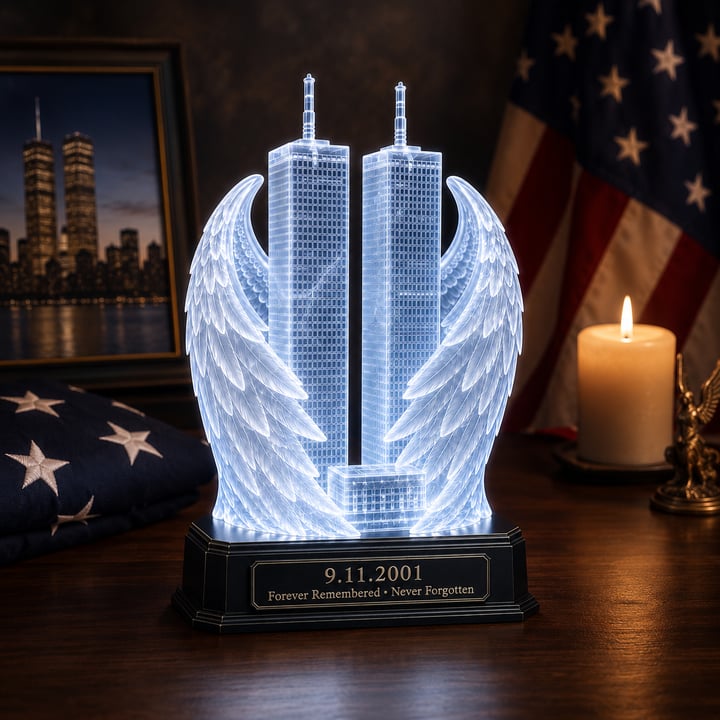 🪽 9/11 Twin Towers Memorial Light A Tribute to 2,977 Lives Lost — Forever Remembered, Forever Honored