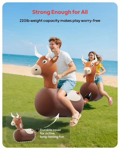🦖QPAU Inflatable Dinosaur Ride-On Toy for Kids