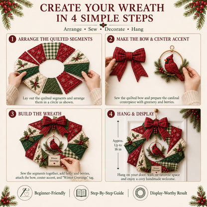 🎄Beginner-Friendly Christmas Fabric Wreath DIY Kit