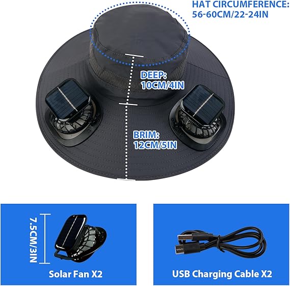 🔥2026 Summer Hot Sale 49% OFF⚡Solar Fan Sun Hat🎁
