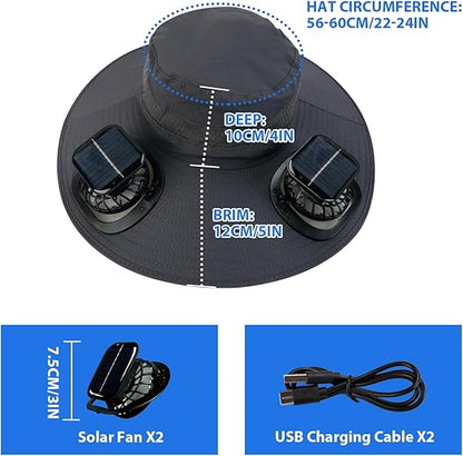 🔥2026 Summer Hot Sale 49% OFF⚡Solar Fan Sun Hat🎁