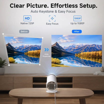 🔥Limited-Time Sale | Portable 4K Mini Projector – WiFi 6, Bluetooth 5.2 & 180° Rotation