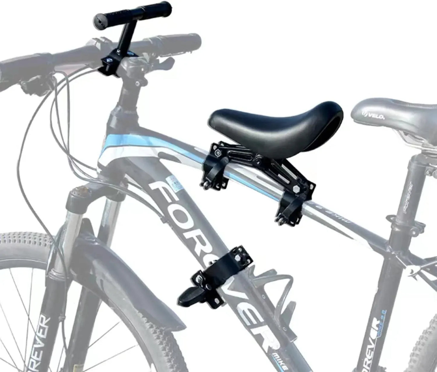Front-Mounted Kids Bike Seat Set with Handlebar & Folding Foot Pedals