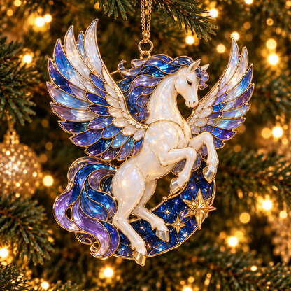 ✨ 2026 Enchanted Stained Glass Unicorn Christmas Ornaments – Set of 6