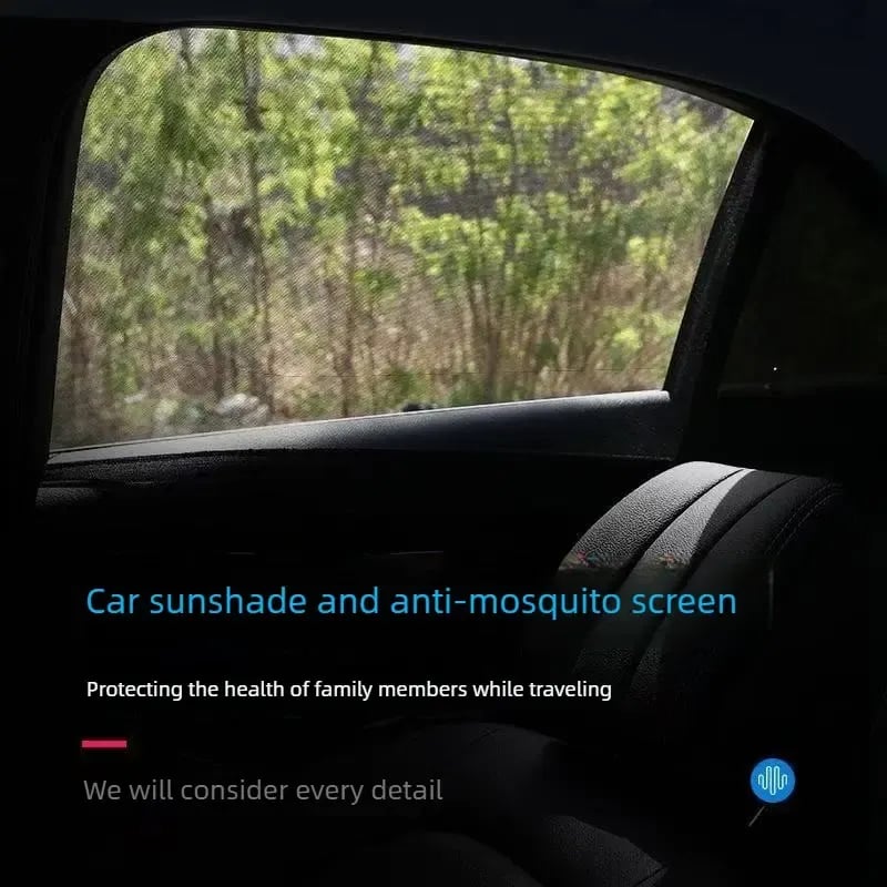 Car Anti‐Mosquito Screen/Net, 4 Pack Car Sunshade Curtain, Mosquito Net For Car Glass, Privacy Window Mesh
