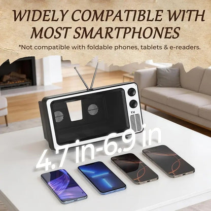 📺 12-Inch Retro TV-Style Phone Screen Magnifier Stand