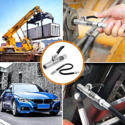 🔥HOT SALE🔥Strong Lock on Grease Couplers with Spring Flex Hose