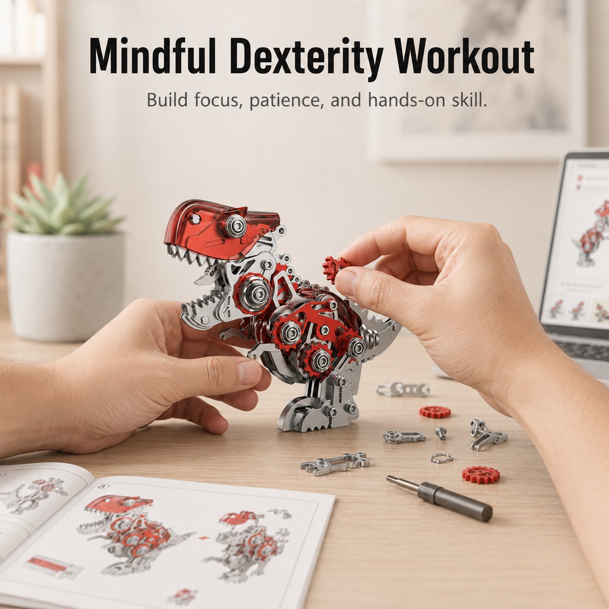 🦖⚙️Steampunk T-Rex Mechanical Assembly Model,