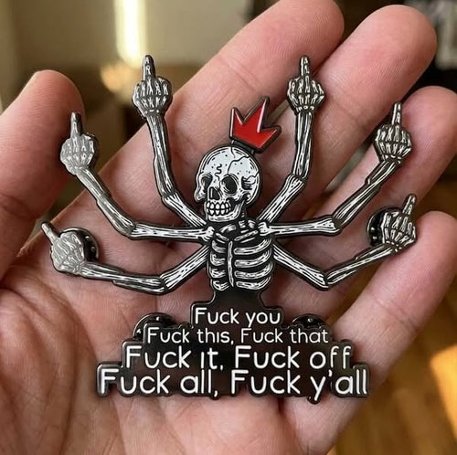 💀🖕Fuck Skull Enamel Pin