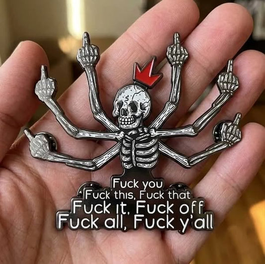 💀🖕Fuck Skull Enamel Pin