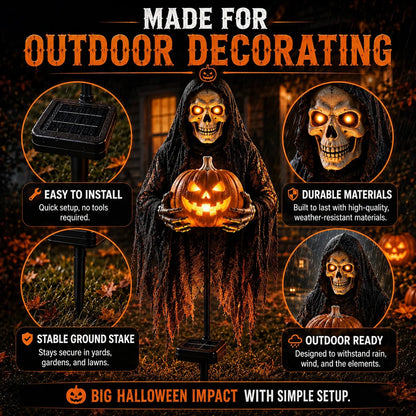 🎁 HEUTE 49 % SPAREN! 🎁💀 Soul Collector™ Pumpkin Edition Animated Halloween Yard Decoration