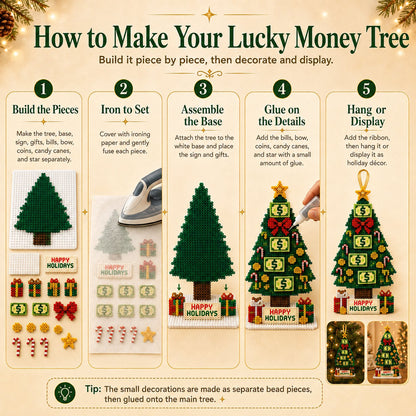 ⏳ Last Day 49% OFF – 🍀 Beginner-Friendly DIY Lucky Money Tree Bead Craft Kit | Complete Kit with Colorful Fuse Beads, Pegboard, Crafting Tools & Step-by-Step Guide Included 💕