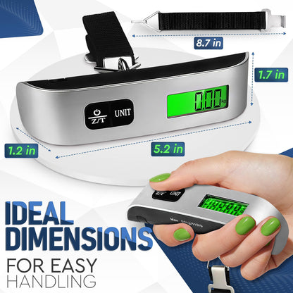 🧳 Portable Digital Luggage Scale | 110 lb Capacity