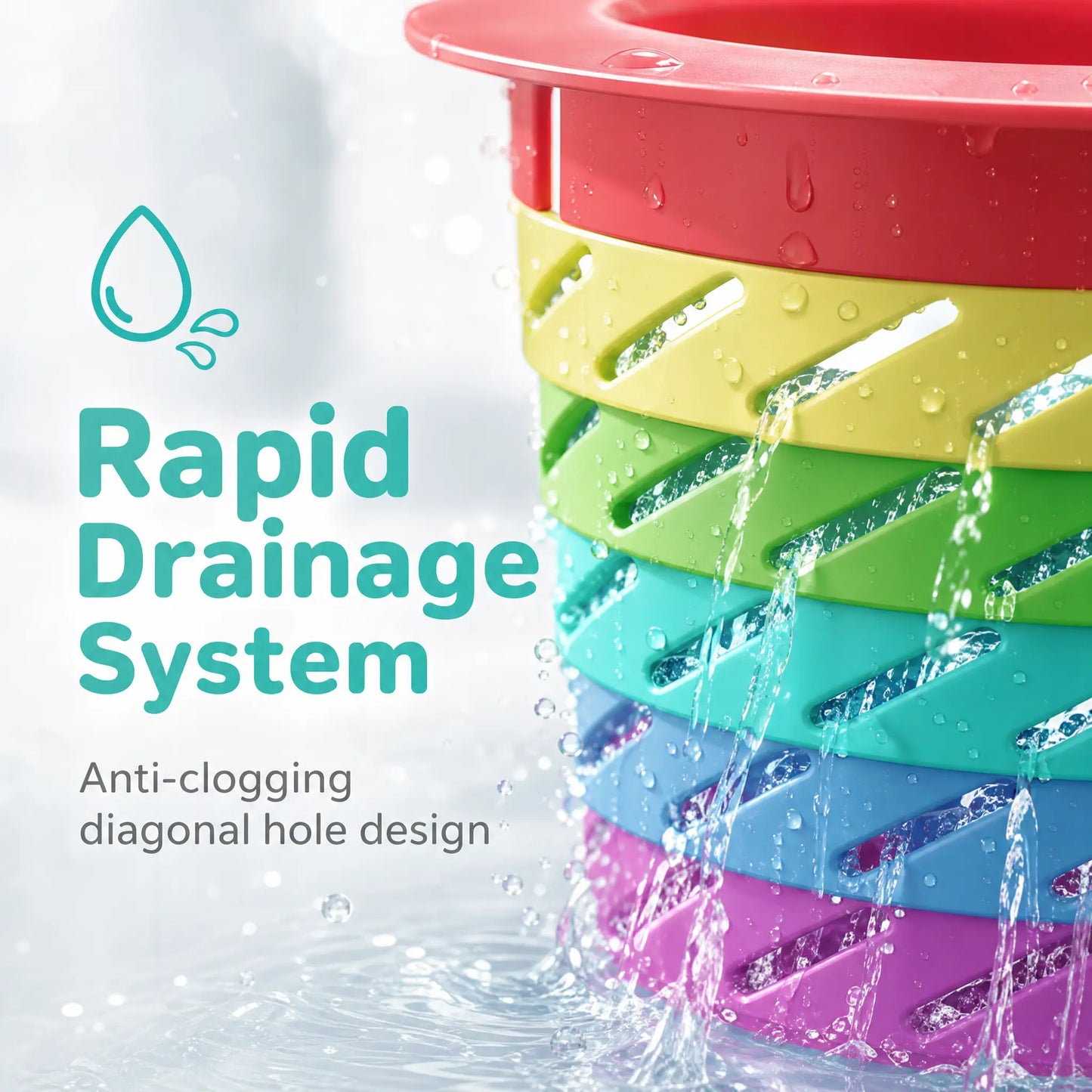 3PCS Rainbow Expandable Sink Strainer Basket, Rotatable Retractable Kitchen Sink Drain Filter🚰